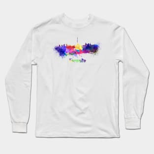 Toronto skyline in watercolor Long Sleeve T-Shirt